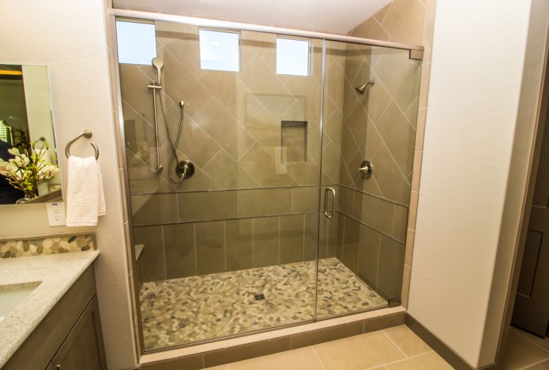 Shower with Frameless Glass Door